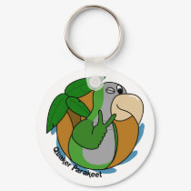 Peace Quaker Parakeet Keychain by MenagerieMayhem Peace Quaker Parakeet Keychain