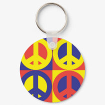 Peace Quilt - Keychain by threesalamanders Peace Quilt - Keychain