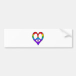Peace Rainbow Heart Bumper Stickers