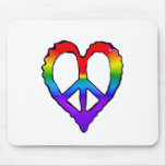 Peace Rainbow Heart mousepads