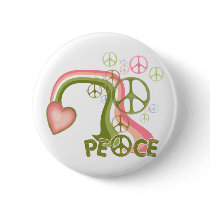 Peace Rainbow Retro Buttons