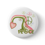 Peace Rainbow Retro Buttons