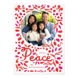 Peace Red Nature Watercolor Photo Card