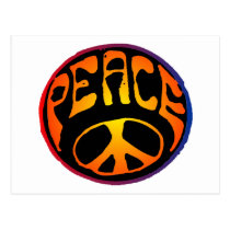 Peace - Red Orange postcards