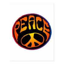 Peace - Red Orange postcards