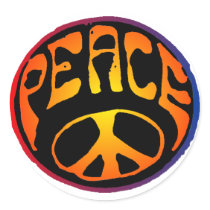Peace - Red Orange stickers
