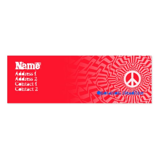 Peace Red - Skinny Business Card Templates