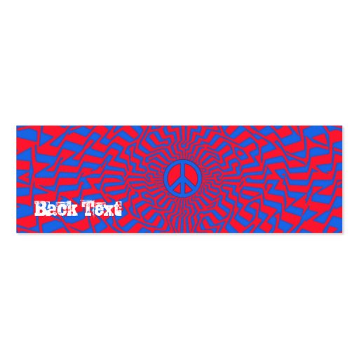 Peace Red - Skinny Business Card Templates (back side)