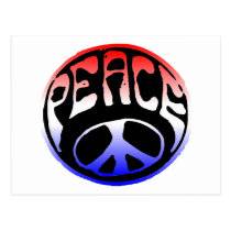 Peace - Red White Blue postcards