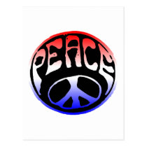 Peace - Red White Blue postcards