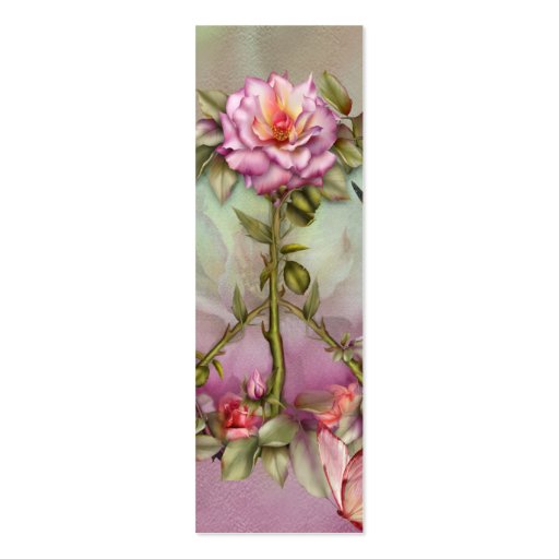 Peace Rose Art Bookmark Business Cards (front side)