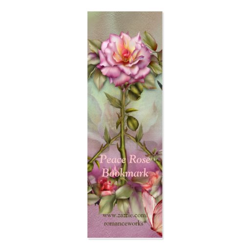 Peace Rose Art Bookmark Business Cards (back side)