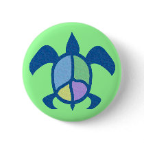 Peace Sea Turtle Buttons