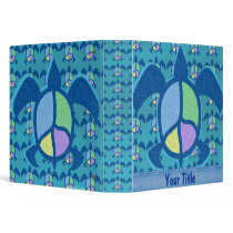 Peace Sea Turtle Customizable 1.5" Art Binder