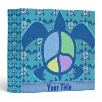 Peace Sea Turtle Customizable 1.5" Art Binder