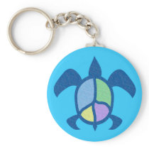 Peace Sea Turtle Keychain