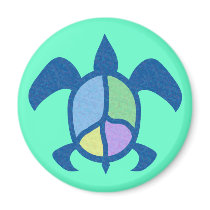 Peace Sea Turtle Magnets