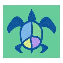 Peace Sea Turtle Poster