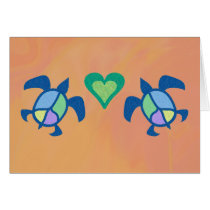 Peace Sea Turtles Heart Cards