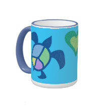 Peace Sea Turtles Heart Mugs
