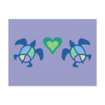Peace Sea Turtles Heart Postcard