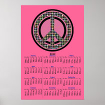 PEACE SEQUINED PINK 2012 Calendar Poster