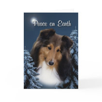 Peace Sheltie Xmas Card cards