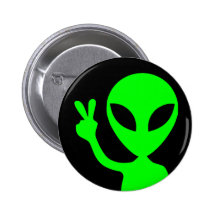 Peace Sign Alien Buttons