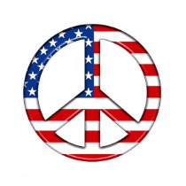Peace Sign American Flag T-Shirt  (PERSONALIZE)