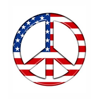 Peace Sign American Flag T-Shirt (PERSONALIZE) shirt