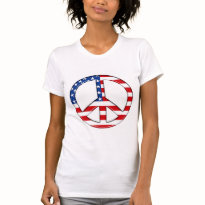Peace Sign American Flag T-Shirt (PERSONALIZE)