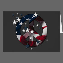 Peace Sign American Stars & Stripes Flag cards