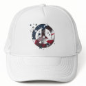 Peace Sign American Stars & Stripes Flag hats