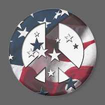 Peace Sign American Stars & Stripes Flag magnets