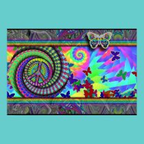Peace Sign and Butterfly Poster posters