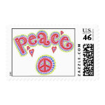 Peace Sign and Love Groovy Stamp