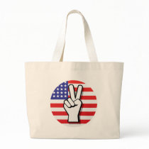 Peace Sign Bag - large image by TekArt Peace Sign Bag - large image