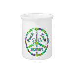 Peace Sign Biology Drink Pitcher