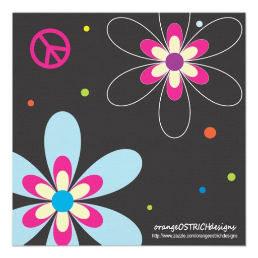 Peace Sign Birthday Invitation - Teen