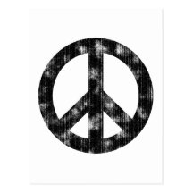 Peace Sign Black Distressed Post Card