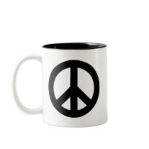Peace Sign Black mugs