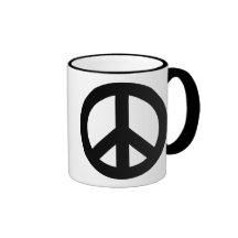 Peace Sign Black Mugs
