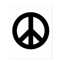 Peace Sign Black Post Card