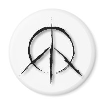 Peace Sign Brushed-1 Fridge Magnets