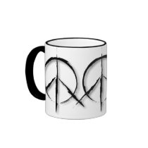 Peace Sign Brushed-1 Coffee Mugs