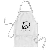 Peace Sign: Bud Hand Script aprons