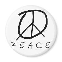 Peace Sign: Bud Hand Script magnets