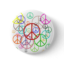 Peace sign pinback button