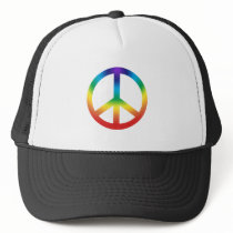 Peace Sign cap in Chakra Colors Mesh Hat