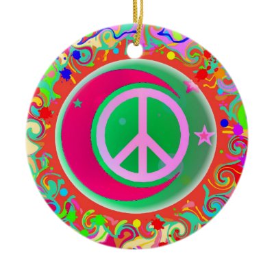 Peace Sign Christmas ornaments